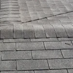 Close up of a tile roof.